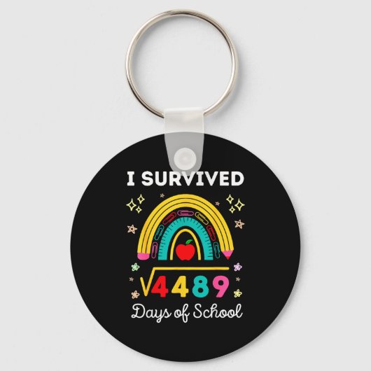 I Survived Square Root 4489 67 Days Of School Math Sleutelhanger (Voorkant)