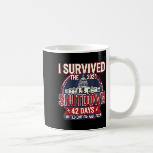 I Survived The 2025 Shutdown Funny Litical Quote  Koffiemok (Rechts)