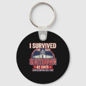 I Survived The 2025 Shutdown Funny Litical Quote Sleutelhanger (Voorkant)