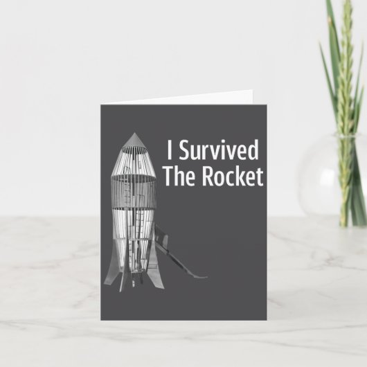 I Survived The Rocket Funny Apparel  Kaart (Voorkant)
