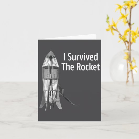 I Survived The Rocket Funny Apparel Kaart (Gele Bloem)