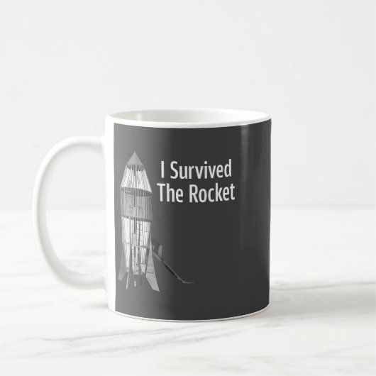 I Survived The Rocket Funny Apparel  Koffiemok (Links)
