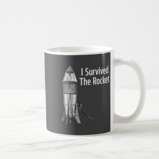 I Survived The Rocket Funny Apparel  Koffiemok (Rechts)
