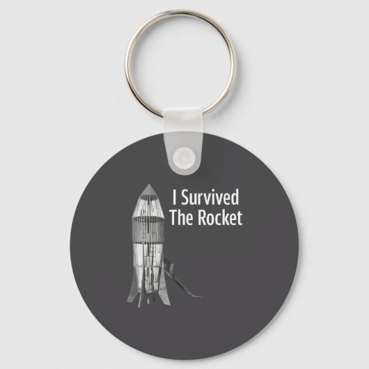 I Survived The Rocket Funny Apparel Sleutelhanger (Voorkant)