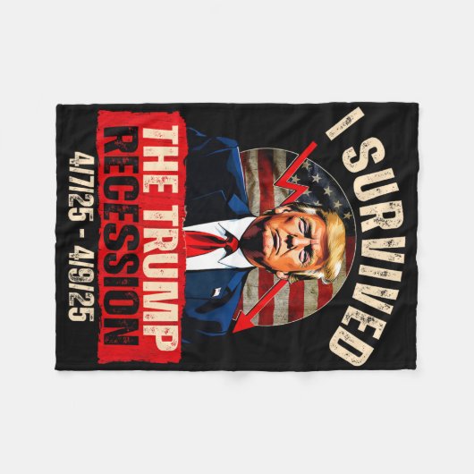 I Survived The Trump Recession 4725 4925 Trump Rec Fleece Deken (Voorkant (Horizontaal))