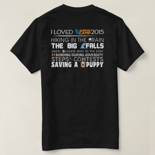 I Survived TNCamp2015 (donker Shirt) T-shirt (Design achterkant)