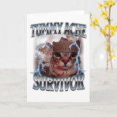 I Survived Today's Tummy Ache Folded Greeting Card Kaart (Gele Bloem)