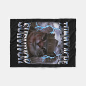 I Survived Today's Tummy Ache Funny Silly Cat Meme Fleece Deken (Voorkant (Horizontaal))