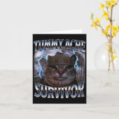 I Survived Today's Tummy Ache Funny Silly Cat Meme Kaart (Gele Bloem)