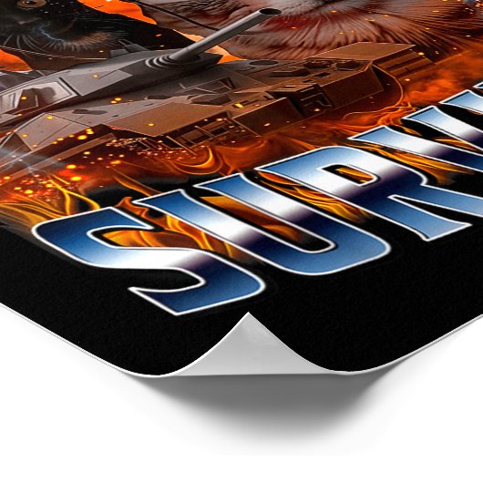 I Survived Today's Tummy Ache Funny Silly Cat Meme Poster (Hoek)