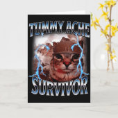 I Survived Today's Tummy Ache Survivor Funny Cat M Kaart (Gele Bloem)
