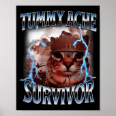 I Survived Today's Tummy Ache Survivor Funny Cat M Poster (Voorkant)