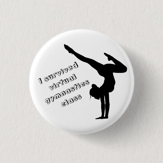 I Survived Virtual Gymnastics Class Button (Voorkant)