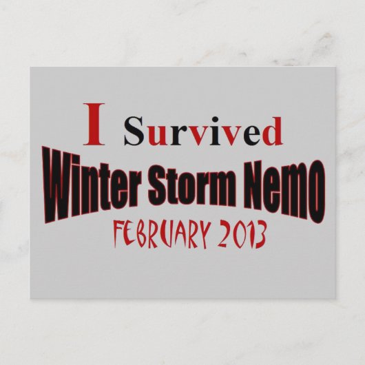 I Survived Winter Storm NEMO Briefkaart (Voorkant)