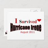 I Surviving Hurricane Irene Briefkaart (Voorkant / Achterkant)