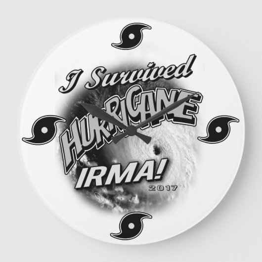 I Surviving Hurricane Irma Clock Grote Klok (Voorkant)