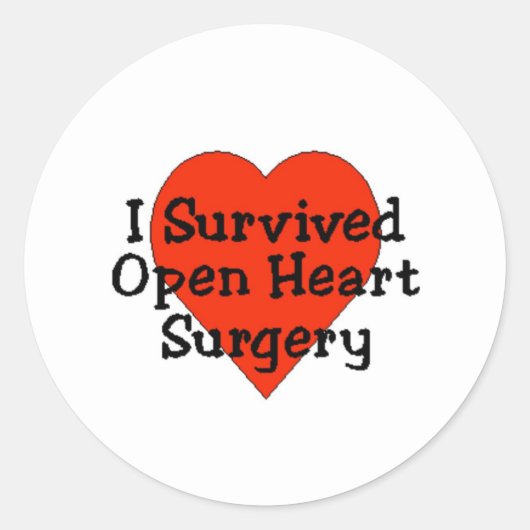 I Surviving Open Heart Chirgery Classic Round Stic Ronde Sticker (Voorkant)
