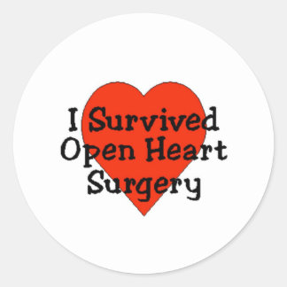 I Surviving Open Heart Chirgery Classic Round Stic Ronde Sticker