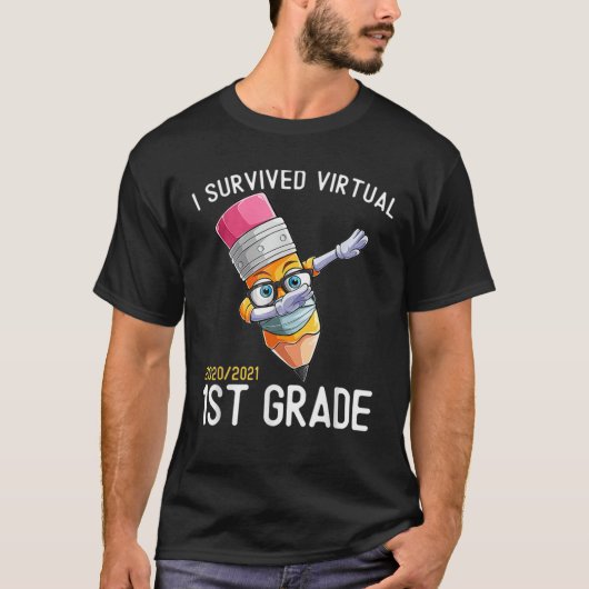 I Surviving Virtual 1St Grade School Afstuderen Cl T-shirt (Voorkant)