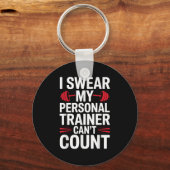 I Swear My Trainer Can't Count Gym Sleutelhanger (Voorkant)