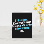I Swim Funny Swimmer Quote Kaart (Gele Bloem)