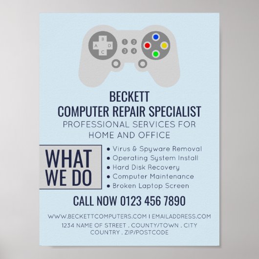 I.T./Computers, de Specialist van de Reparatie van Poster (Voorkant)