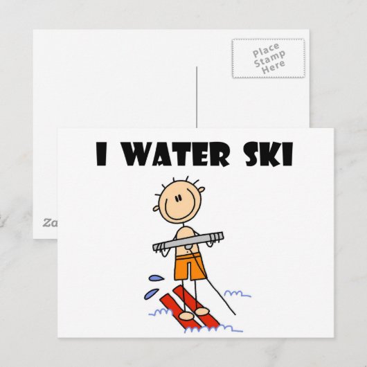I T-shirts en giften voor de waterskki Briefkaart (Voorkant / Achterkant)