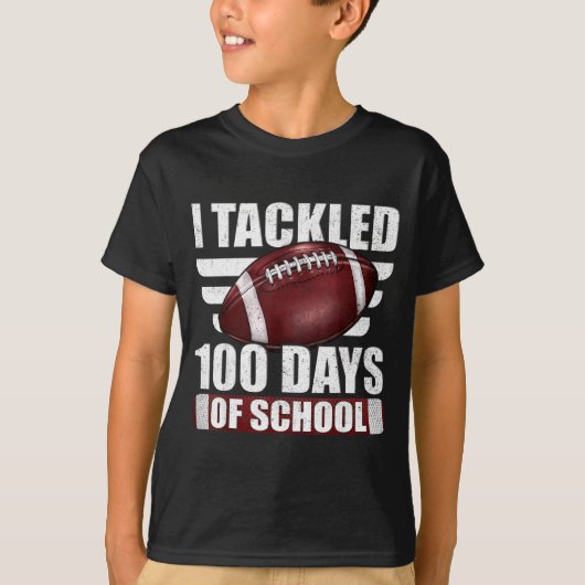 I Tackled 100 Day Of School Football 100th Days Te T-shirt (Voorkant)