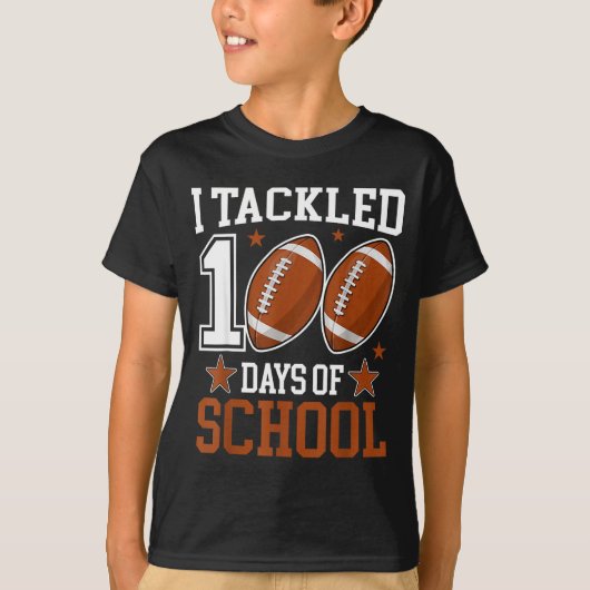 I Tackled 100 Day Of School Funny 100th Day School T-shirt (Voorkant)