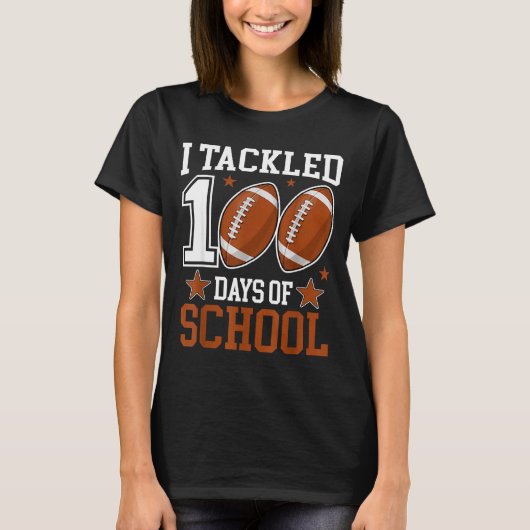 I Tackled 100 Day Of School Funny 100th Day School T-shirt (Voorkant)