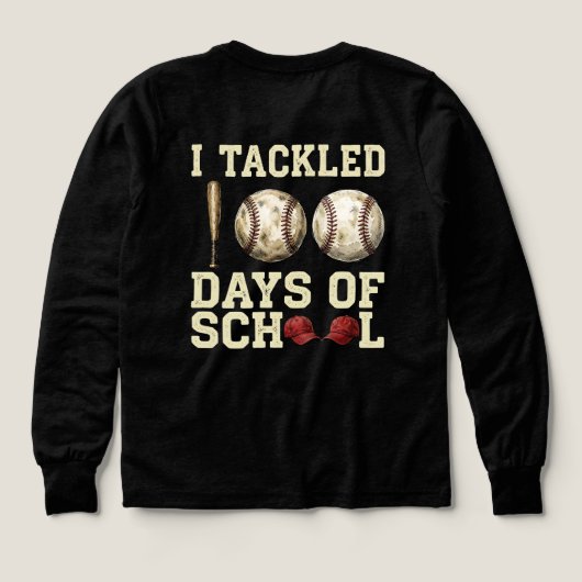 I Tackled 100 Days of School, Baseball Design (Achterkant)