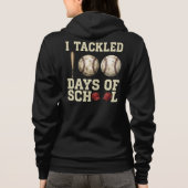 I Tackled 100 Days of School, Baseball Design Hoodie (Achterkant)