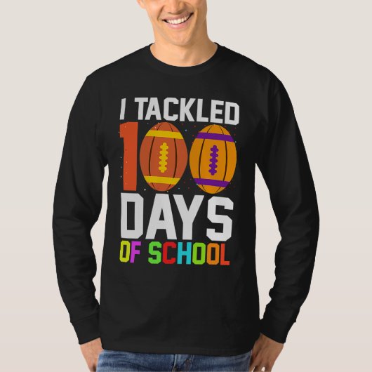 I Tackled 100 Days Of School Football 100th Day Bo T-shirt (Voorkant)