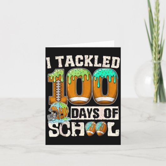 I Tackled 100 Days Of School Football Ice Cream Dr Kaart (Voorkant)