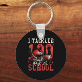 I Tackled 100 Days Of School Football Men Boy Kid  Sleutelhanger (Voorkant)