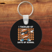 I Tackled 67 Days Of School 67 Meme Football Humor Sleutelhanger (Voorkant)