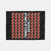 I Tackled 67 Days Of School Football 67 Boys Girls Fleece Deken (Voorkant (Horizontaal))