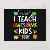 I Teach Awesome Kids shirt Autism Awareness puzzle Briefkaart (Voorkant)