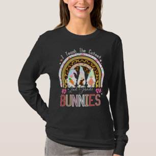 I Teach Cutest 2e graad Bunnies Leopard Rainbow E T-shirt