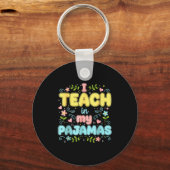 I Teach In My Pajamas Funny Online Virtual Teacher Sleutelhanger (Voorkant)
