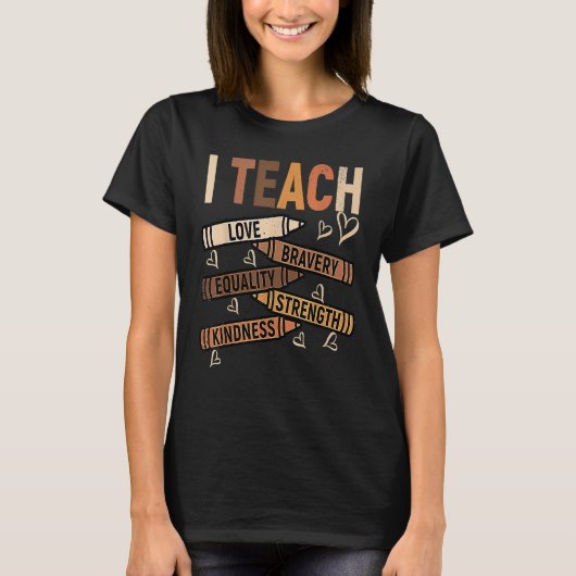I Teach Melanin Afro African Black History Month T T-shirt (Voorkant)
