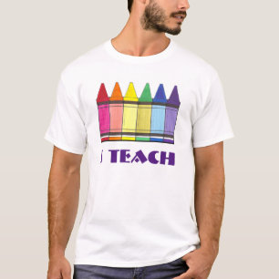 I Teach Rainbow Crayons Art Artist Teacher Gift T T-shirt