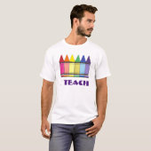 I Teach Rainbow Crayons Art Artist Teacher Gift T T-shirt (Voorkant volledig)