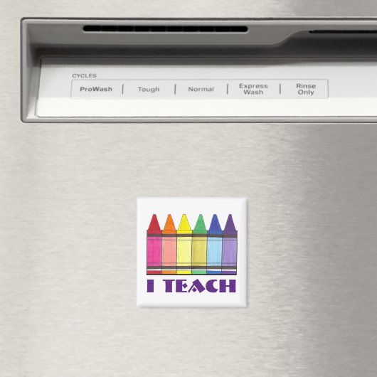 I Teach Rainbow Crayons School Teacher Gift Magnet (Insitu (Vaatwasser))