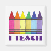 I Teach Rainbow Crayons School Teacher Gift Magnet (Voorkant)