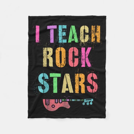 I Teach Rockstars Band Vibes Teacher Rocks My Musi Fleece Deken (Voorkant)