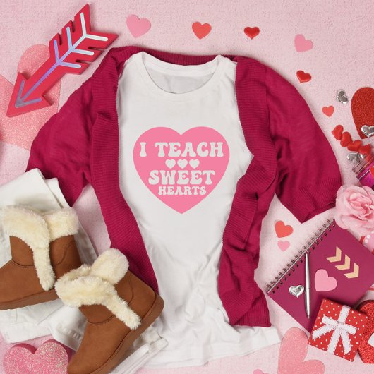 I Teach Sweet Hearts Valentijnsdag T-shirt
