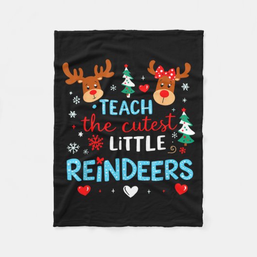 I Teach The Cutest Little Reindeers Teacher Christ Fleece Deken (Voorkant)