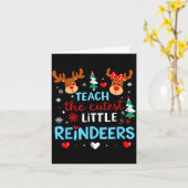 I Teach The Cutest Little Reindeers Teacher Christ Kaart (Gele Bloem)