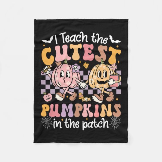 I Teach The Cutest Pumpkins In The Patch Retro Tea Fleece Deken (Voorkant)